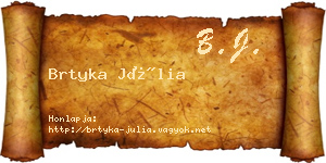 Brtyka Júlia névjegykártya